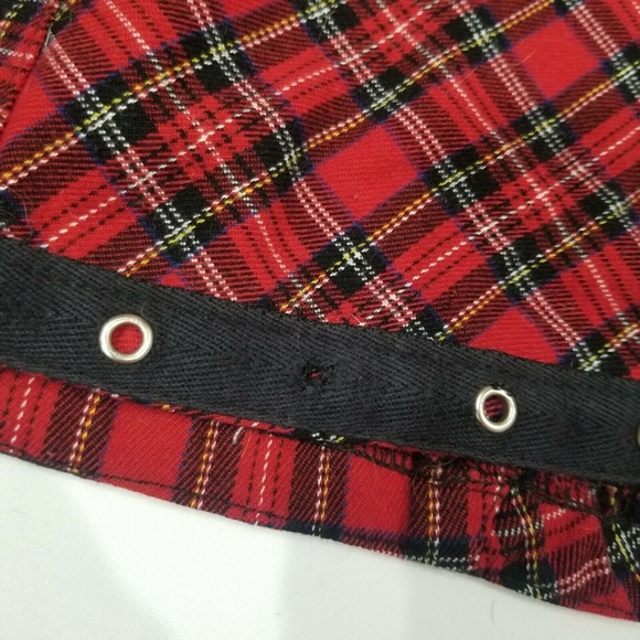 Tripp NYC dress halter top plaid lace grommet - Picture 3 of 8